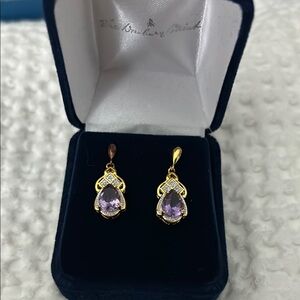 Elegant Gold and Purple Earrings